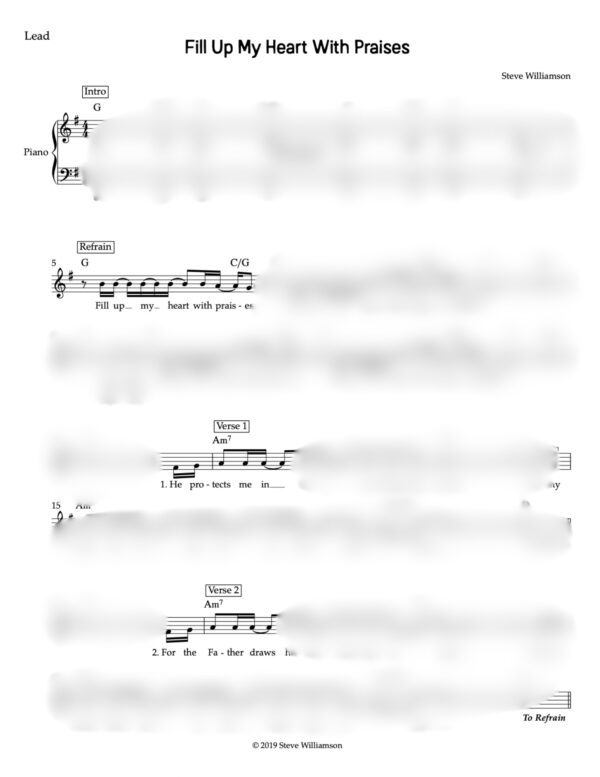 Fill Up My Heart With Praises - Lead Sheet & Chord Chart - Image 2