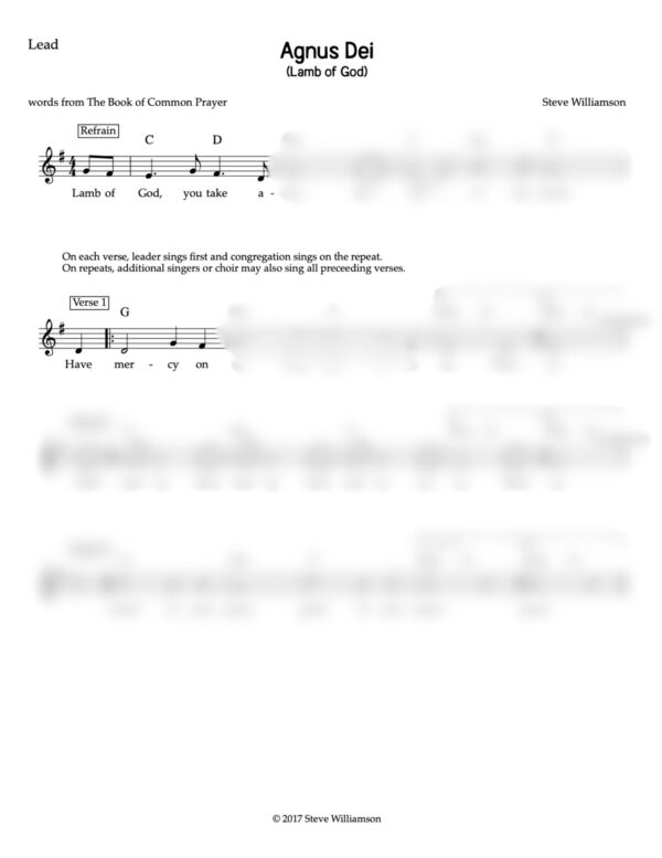 Agnus Dei - Lead Sheet - Image 2