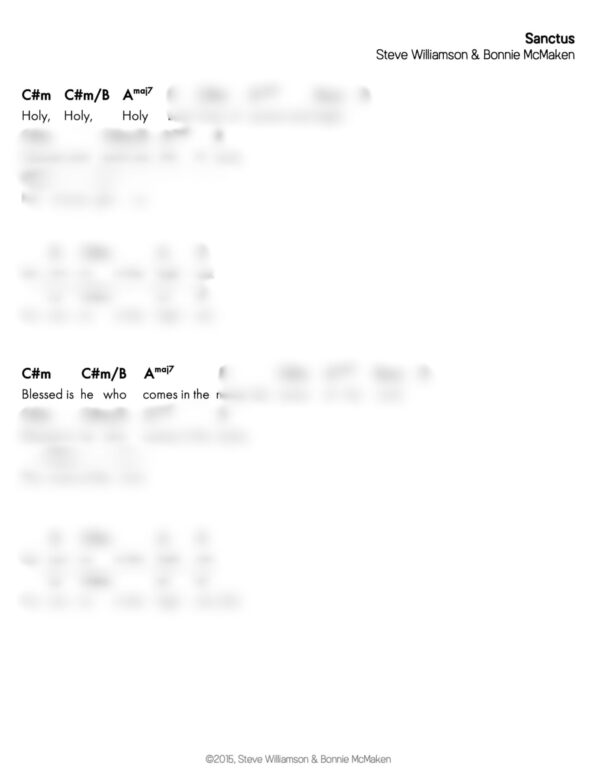 Sanctus - Lead Sheet & Chord Chart - Image 3