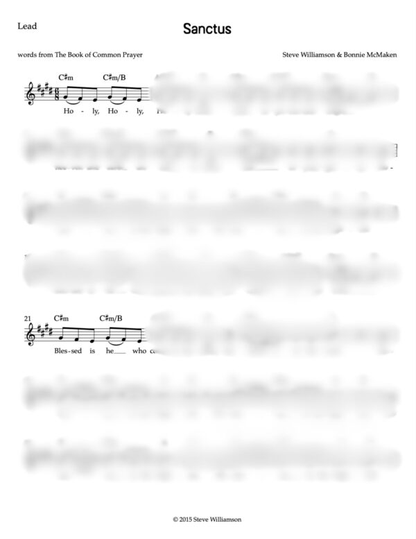 Sanctus - Lead Sheet & Chord Chart - Image 2