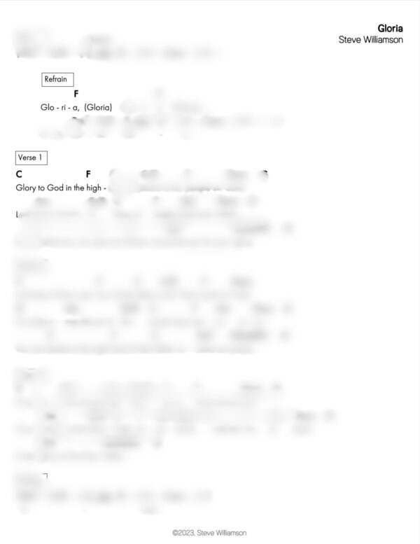 Gloria - Lead Sheet & Chord Chart - Image 3