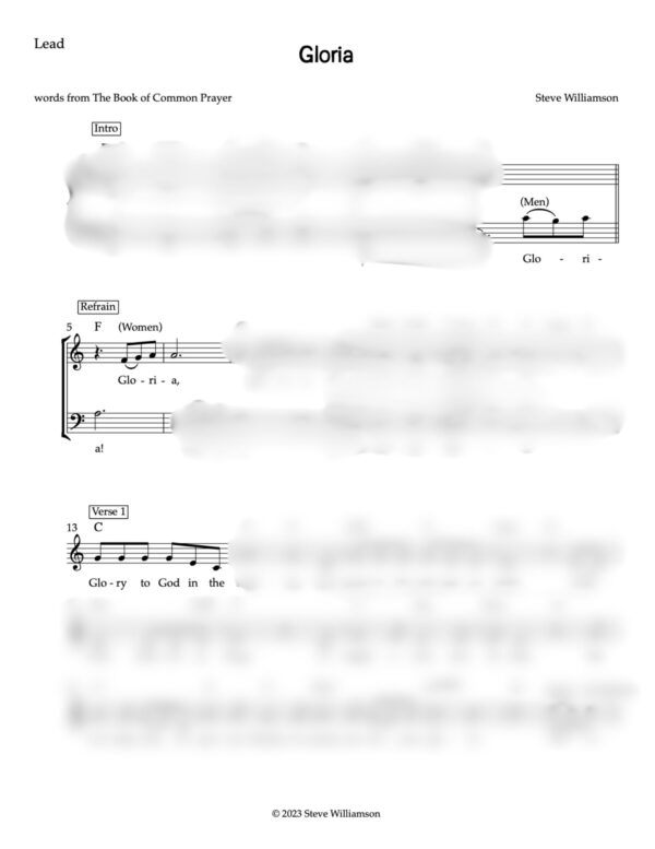 Gloria - Lead Sheet & Chord Chart - Image 2