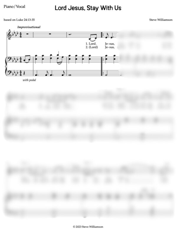 Lord Jesus, Stay With Us - Piano/Vocal Sheet Music - Image 2