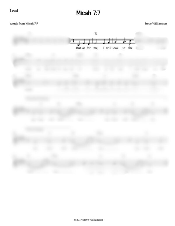 Micah 7:7 - Lead Sheet & Chord Chart - Image 2