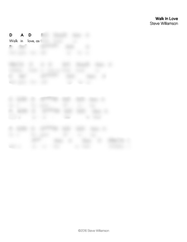 Walk In Love - Lead Sheet & Chord Chart - Image 3