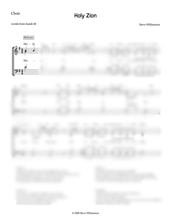 Holy Zion - Choir Sheet Music - Image 2